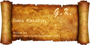 Gani Katalin névjegykártya